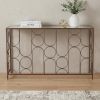Clear Glass & Bronze Console Table – Modern Mirrored Steel Frame Accent