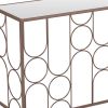 Clear Glass & Bronze Console Table – Modern Mirrored Steel Frame Accent