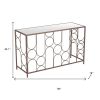 Clear Glass & Bronze Console Table – Modern Mirrored Steel Frame Accent