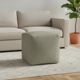 Sage Boucle Pouf Ottoman