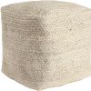 Natural Jute Pouf Ottoman – Rustic Boho Square Accent