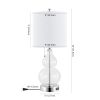 Clear & Silver Double Gourd USB Table Lamps – Set of Two