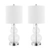 Clear & Silver Double Gourd USB Table Lamps – Set of Two