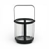 Glass and Metal Tabletop Lantern Candle Holder – Decorative Accent