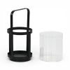 Glass and Metal Tabletop Lantern Candle Holder – Decorative Accent