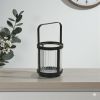 Glass and Metal Tabletop Lantern Candle Holder – Decorative Accent