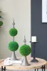 Faux Boxwood Topiary Sphere on Metal Spire – 17"