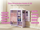 Kids Dress-Up Closet with Mirror and Jewelry Cabinet, Purple