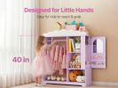 Kids Dress-Up Closet with Mirror and Jewelry Cabinet, Purple
