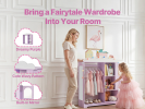 Kids Dress-Up Closet with Mirror and Jewelry Cabinet, Purple
