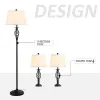 Vintage Candlestick Glow 3‑Piece Lamp Set