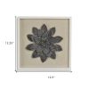 Black & Gold Flower Wood and Metal Wall Decor – Dimensional Floral Accent