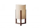 Natural Wood Cylinder Glow Bedside Lamp