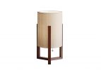 Natural Wood Cylinder Glow Bedside Lamp