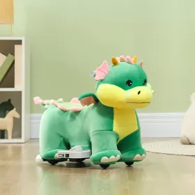 6V Battery‑Powered Ride‑On Triceratops Toy – Music, PU Wheels & Soft Padding