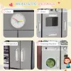 Brown Wooden Kids Kitchen Playset – Interactive Pretend Kitchen with Lights, Sounds & Storage