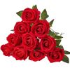 Artificial Flowers, 60 pcs Real Looking Red Foam Fake Roses Bulk, Faux Red Bridal Shower with Stems for DIY Wedding Bouquets