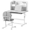 Height‑Adjustable Kids Desk & Chair Set – Tilt Desktop Study Station with Storage, Gray