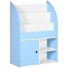 Toy Storage Organizer Kids Bookshelf Freestanding Children Bookcase Cabinet Toys Clothes Books Blue