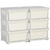 3‑Tier Kids Toy Storage Organizer with 6 Drawers – Cream