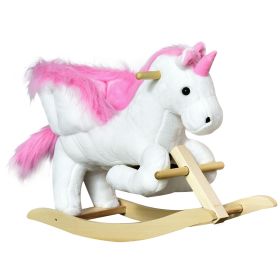 Plush Rocking Unicorn – Wooden Ride‑On Chair with Lullaby Song