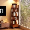 Upgraded 360° Rotating Bookshelf – 6‑Tier Corner Bookcase w/ Wheels for Small Spaces