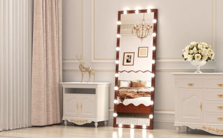 Hollywood Full Length Mirror with Lights Full Body Vanity Mirror with 3 Color Modes Wall Lighted Standing Floor Mirror for Dressing Room Bedroom Hotel