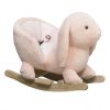 Plush Bunny Rabbit Rocking Horse – Pink Toddler Ride-On Toy with Sounds & Safety Belt