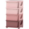 30" 4 Tier Kids Storage Unit Dresser Tower w/ 4 Drawers, Pink