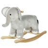 Plush Elephant Rocking Animal – Gray Ride-On Toy with Realistic Sounds