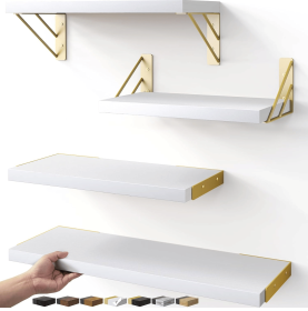 Wall Shelves for Bedroom Decor, Floating Wall Shelf for Living Room Kitchen Storage, Mounted Rustic Wood Shelves for Kids Books