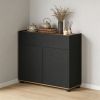 Sideboard Buffet Cabinet with Storage Wooden Kitchen Storage Cabinet 2 Anti-toppling Devices for Kitchen, Dining Room and Living Room