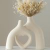 Modern Ceramic Vase, Snuggle Heart-Shaped Abstract Sculpture Vases