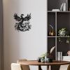 Phoenix Wall Art, Wall Decor Metal Phoenix Rising Statue, Black Metal Wall Decor gift for Christmas, Thanksgiving, housewarmings, 12x11 Inch