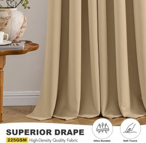 Taupe Brown Blackout Curtains for Bedroom Living Room 63 Inches Long 2 Panels