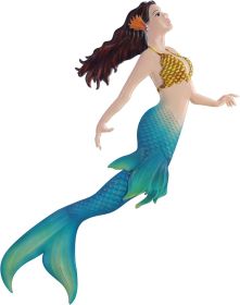 Metal Mermaid Sea Wall Decor Outdoor Garden Hanging Art Sculptures Home Ocean Theme Decorations for Kitchen Bathroom and Pool - 14.9Inches