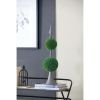 Artificial Two‑Tiered Boxwood Sphere Topiary on Metal Spire – 26.5"