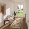 Washable Small Entryway Area Rugs: 2'x3' Floral Rug Non Slip Door Mat Indoor Entrance Stain Resistance Low Pile Throw Rugs for Inside Front Door Floor