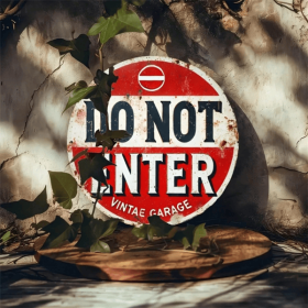 CIFbuy Vintage Do Not Enter Sign Round Metal Wall Decor for Garage Bar Home Cafe (TikTok, temu pick-up service)