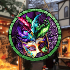 CIFbuy Acrylic Venetian Mask Hanging Ornament Waterproof Wall Art for Home Decor (TikTok, temu pick-up service)