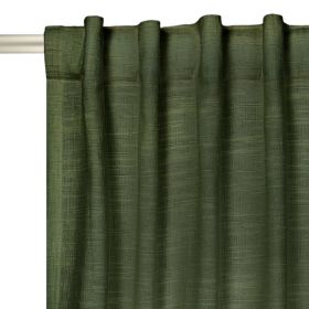 Textured Solid Chenille Blackout Single Curtain Panel, Sea Turtle, 50"W x 108"L