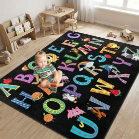 ABC Alphabet Rug, Classroom Playmat Rugs - 4x5 Ft Kids Carpet with Rubber Backing