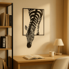 Modern Zebra Metal Wall Art – Black & White Wildlife Sculpture