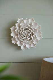 Handmade Cream Ceramic Flower Wall Decor Accent – 7.3" × 7.3"