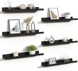 Floating Shelves for Wall, 23.6 Inch Shelves for Decor Storage Set of 6, Wall Mounted Wood Shelf for Bedroom