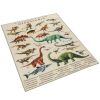 Large Play Mat 79" x 59", Crawling Mat for Toddlers, Living Room and Bedroom with Dinosaur Pattern, Khaki