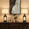 20.5in Black Farmhouse Bedside Table Lamp for Living Room, 3-Way Dimmable Touch Control Modern Nightstand Lamp with 2 Light for Bedroom, Home, Office(