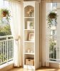 Modern Cube Bookshelf 70.9 Inch Tall Narrow Bookcase with 5-Tier Storage for Living Room Bedroom Hallway
