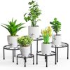 5-Pack Black Metal Plant Stand: Rustproof Flower Shelf Indoor and Outdoor, Durable Pot Stands for Living Room, Balcony, Patio, Garden, Office