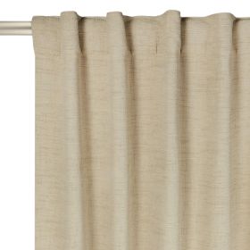 Textured Solid Chenille Blackout Single Curtain Panel, Beige, 50"W x 84"L